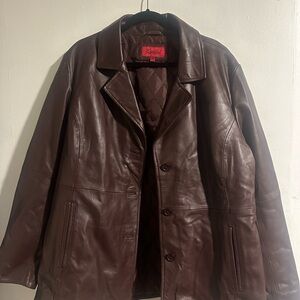 Vegan Leather Burgundy Jacket